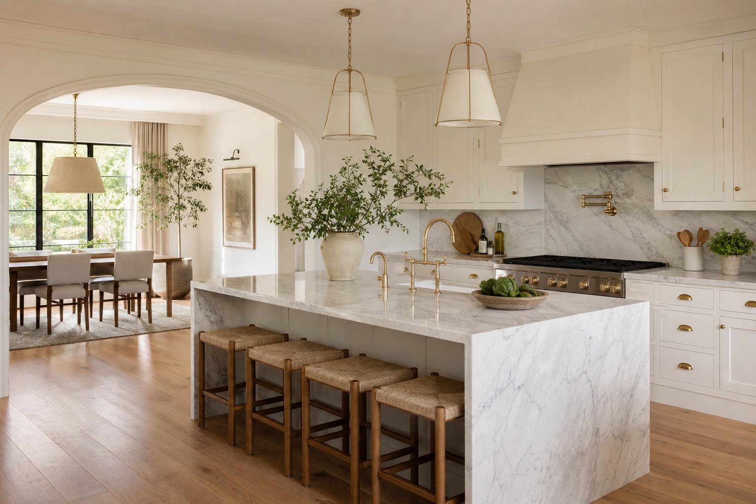 A bright Carolinas kitchen interior, illustrative